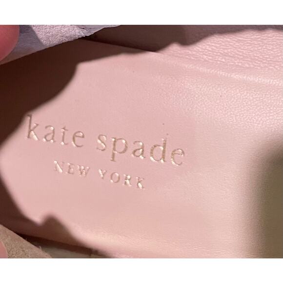 Kate Spade Maline Black Bow Leather Ballet Flats, Gold Spade Detail, Size 6.5M - Picture 6 of 8